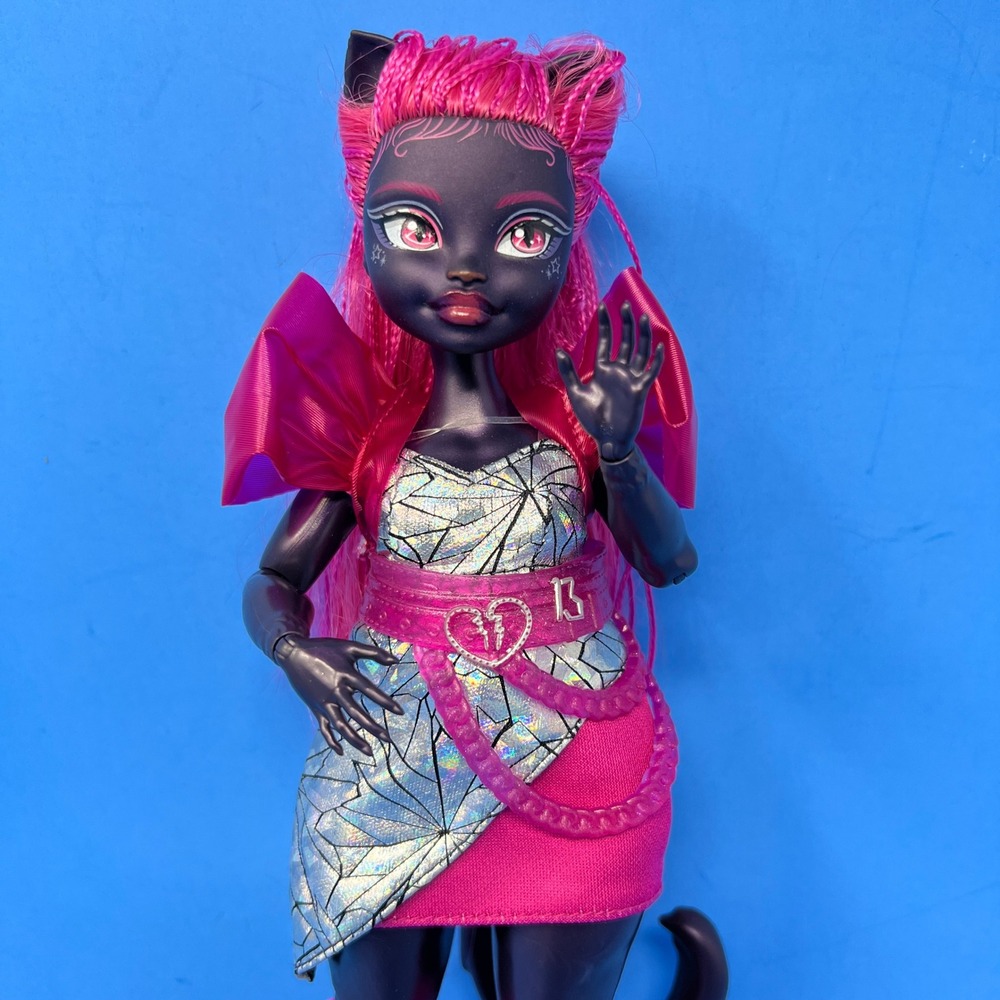 Monster High Catty Noir Doll G3 Pink Black Silver Pop Star Werecat Fashion Doll
